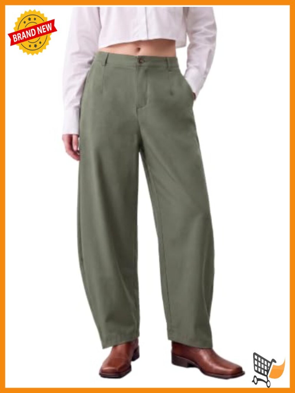EXLURA Women's Stretchy Work Pants Business Casual Dressy Cropped Slacks